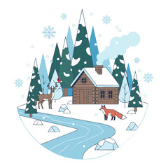 winter isolated on white