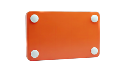 Orange Rectangular Board with White Dots Isolated on White