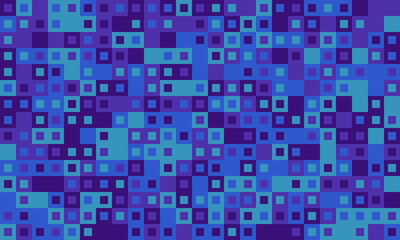 Abstract digital mosaic background.  Seamless pattern of vibrant blue and purple squares. Perfect for tech, website design, or modern presentations.