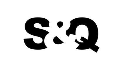SQ logo design in bold style. Black white identity symbol. Modern typography emblem. Corporate branding icon.