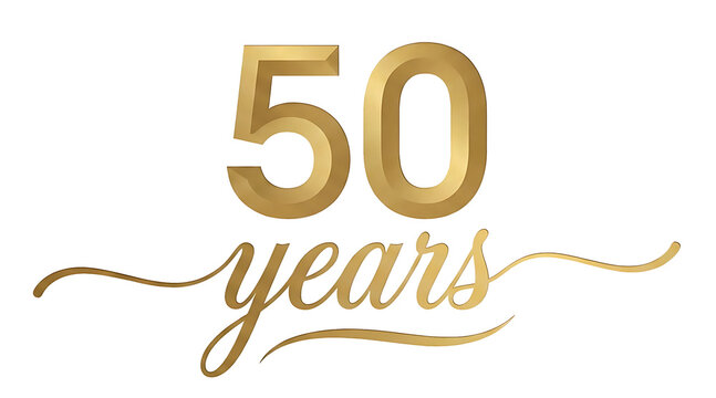 50 Years Anniversary Gold Celebration Icon