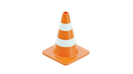 Orange Traffic Cone on White Background