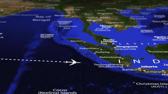 Flight From Accra GHANA to Port Moresby PAPUA NEW GUINEA with flag pins