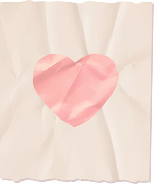 Heart On Wrinkled Paper