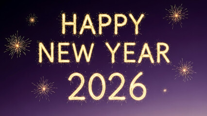 Happy new year 2026 celebration with fireworks