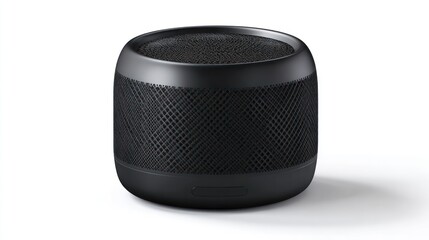 A sleek black portable wireless speaker sits isolated on a white background.