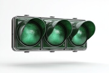 A traffic light displays a green signal, indicating it is safe to proceed.