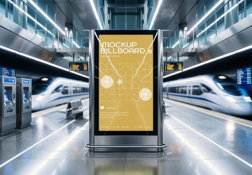 Underground Billboard Subway Poster Display In Metro Station