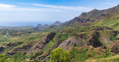 Lush Volcanic Highlands and Valleys of Santiago Island, Cape Verde