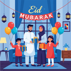 Eid Mubarak Celebration Family Togetherness and Festive Joy.