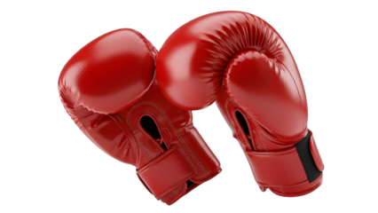Power in Red: A pair of vibrant red boxing gloves, poised and ready, embodying strength and the spirit of competition.