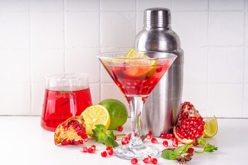 Pomegranate martini cocktail