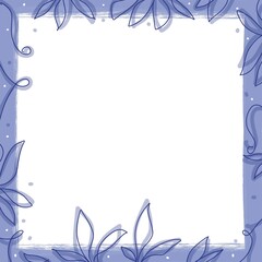 blue floral frame illustration wallpaper 