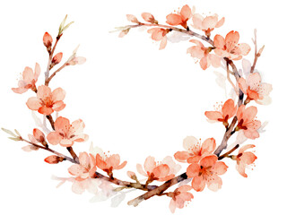 Blooming Circle of Life: A delicate wreath of spring blossoms, showcasing intricate petals and gentle colors. A symbol of renewal and beauty.