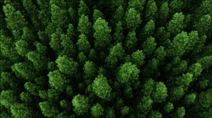 Lush dense evergreen forest canopy viewed from directly above creating a rich natural texture background