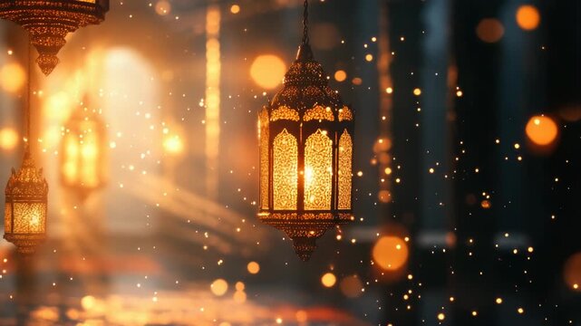 Eid ul fitr, Ramadan Kareem,Eid al Adha, Eid Mubarak,Eid ul fitr , Ashura. Muslim symbolism with islamic lantern .Holiday card. Podium for product presentation and demonstration. Copy space for text