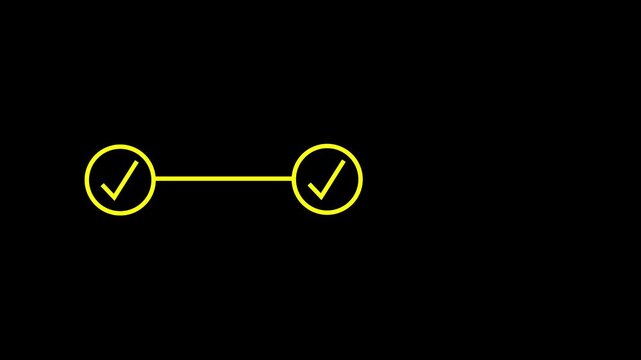 Check mark symbol arrow icon animation isolated background .animated 3 step infographic process with green check mark. 