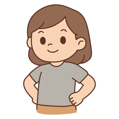 Obraz premium Cute Girl Standing Confidently in Soft Warm Style