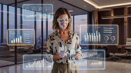 Manager Reviewing Business Intelligence Dashboard