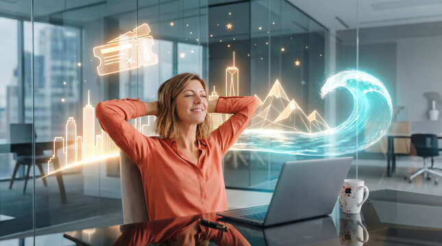 Relaxed Professional Visualizing Creative Work Balance