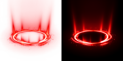 Vibrant red light orbs