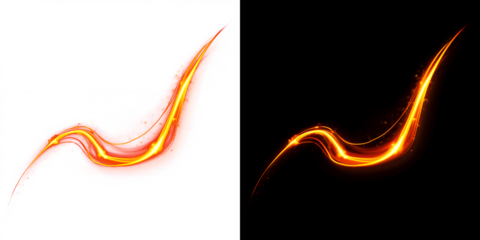 Vibrant orange flame swirls