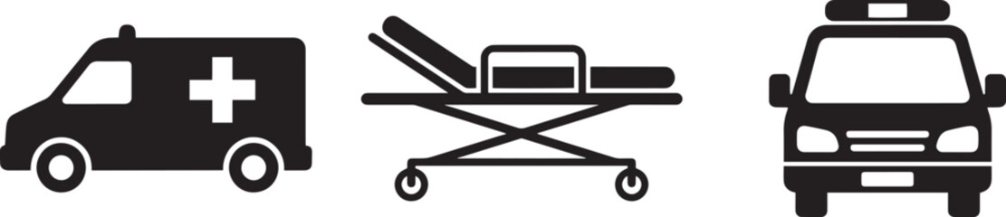 Medical ambulance stretcher hospital patient transportation emergency care vehicle healthcare equipment © MC Creative