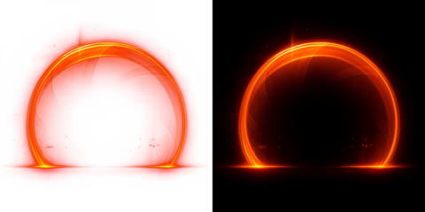 Vibrant orange light rings