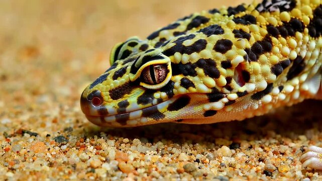 Macro Juvenile Leopard Gecko Closeup