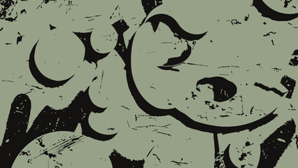 Abstract grunge pattern with floral elements distressed texture background for graphic design vintag