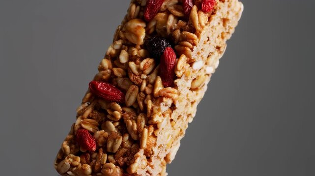 Photorealistic Granola Bar Close Up