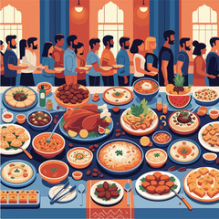 Festive Iftar Feast A Community Gathering for Ramadan.