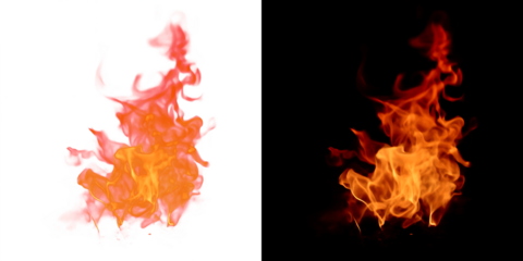 Dual flames in contrasting backgrounds