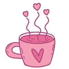 Romantic Pink Mug with Heart