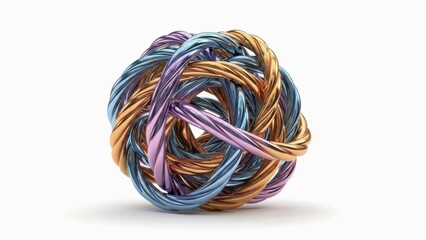 Stylish Tangled Bundle of Shiny Metallic String Lights on a Clean White Background