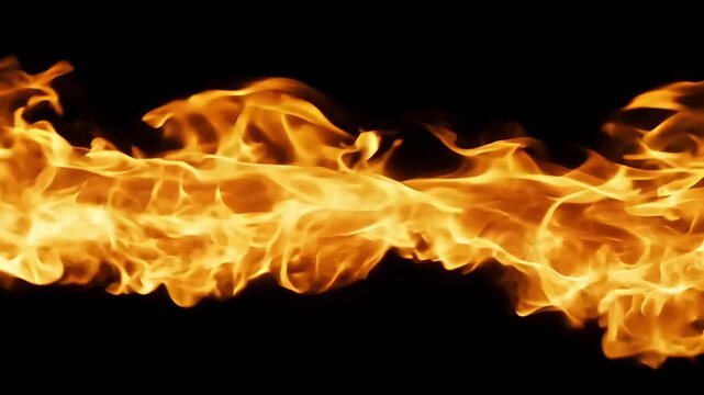 Vibrant, energetic flames dance with intense heat against a dark background, creating a powerful visual of raw energy.