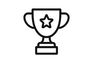 Simple championship trophy cup featuring a star symbol representing success and achievement