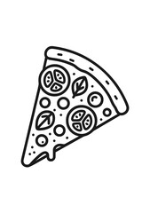 Appetizing single slice of pizza featuring melted cheese, tomato, and basil toppings