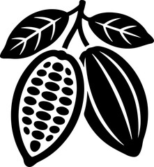 Cacao beans black silhouette vector art