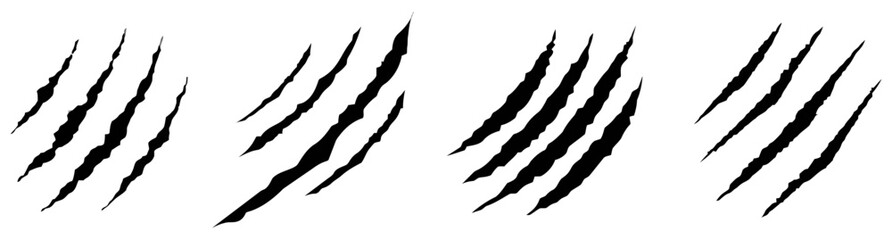 Claw mark scratches raster background, wild animal attack imprint