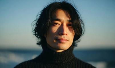 A man with long hair and a black sweater