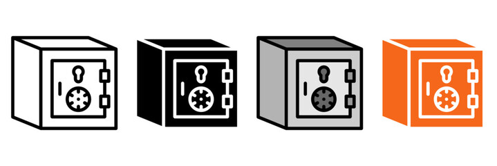 Icon Set Multiple Style Collection. Shield, Lock, Firewall, Safe, Badge, Guard, Fortress, Armor, Umbrella, Hand, Eye, Fingerprint, Lockbox, Vault, Safety Vest, Security Camera, Barrier, Medical Shield