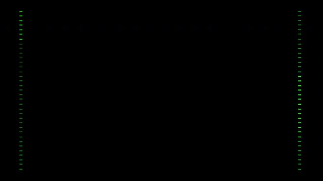 Minimal vertical green digital dots animation forming futuristic HUD interface
