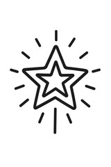 Obraz premium Shining star symbol for quality rating success achievement and positive feedback