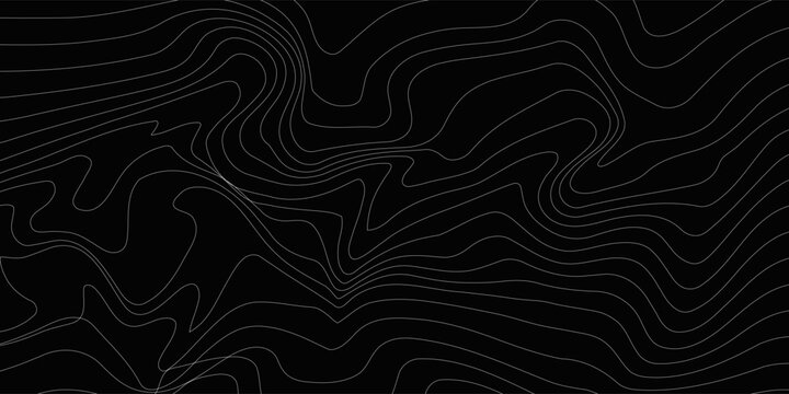 Weather Map Background. Vector Seamless Pattern with Contour Lines. Abstract Linear Topographic Texture