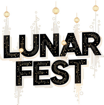 Lunar Fest celebration banner with moonlight decorations.