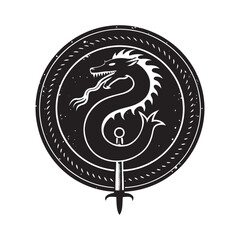 Fototapeta premium Waxseal Dragon Sword Royal Symbol