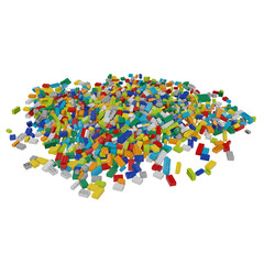 Constructor set  pile isolated transparent background photo realistic 3d rendering PNG with alpha channel  © Zahaoha