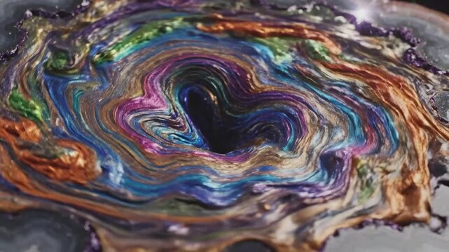 Abstract Geode Layers Swirling Like Vibrant Liquid Paint 4K