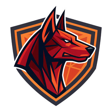 Magma Hound Esport Mascot Vector Logo Strong Geometric Design